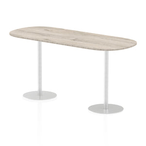 Italia 2400mm Poseur Boardroom Table Grey Oak Top 1145mm High Leg