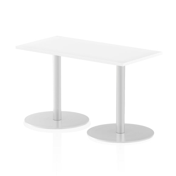 Italia 1200 x 600mm Poseur Rectangular Table White Top 725mm High Leg