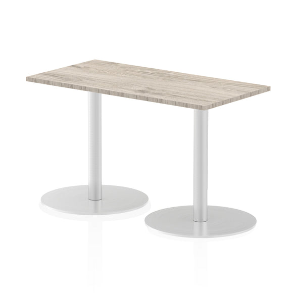 Italia 1200 x 600mm Poseur Rectangular Table Grey Oak Top 725mm High Leg