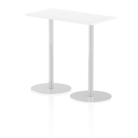 Italia 1200 x 600mm Poseur Rectangular Table White Top 1145mm High Leg