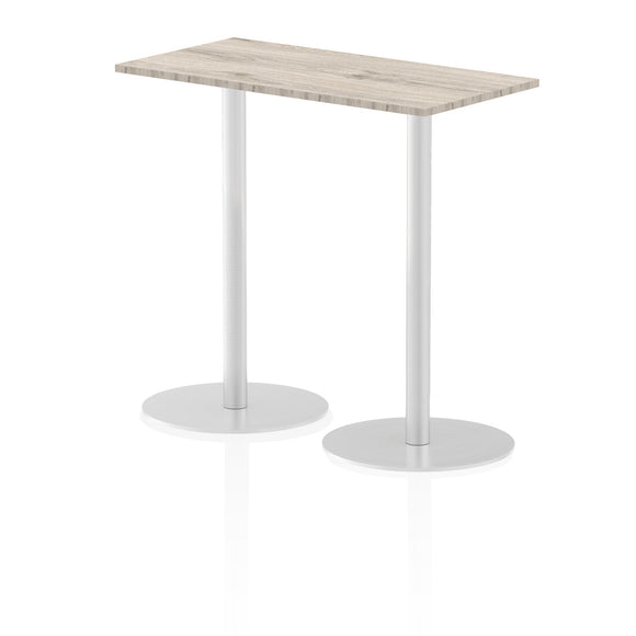 Italia 1200 x 600mm Poseur Rectangular Table Grey Oak Top 1145mm High Leg