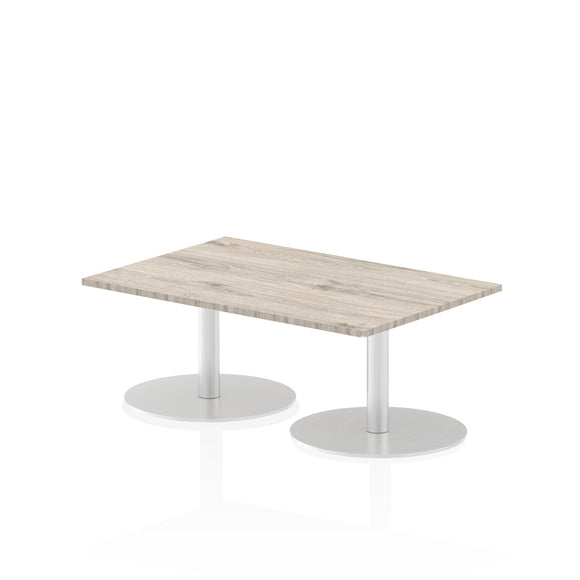 Italia 1200 x 800mm Poseur Rectangular Table Grey Oak Top 475mm High Leg
