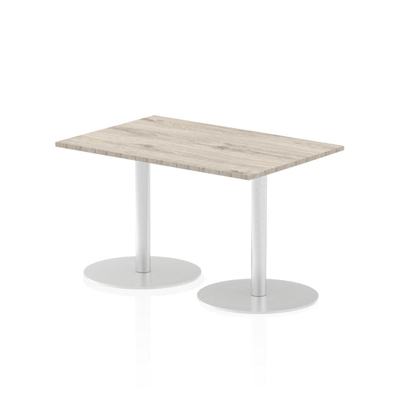 Italia 1200 x 800mm Poseur Rectangular Table Grey Oak Top 725mm High Leg