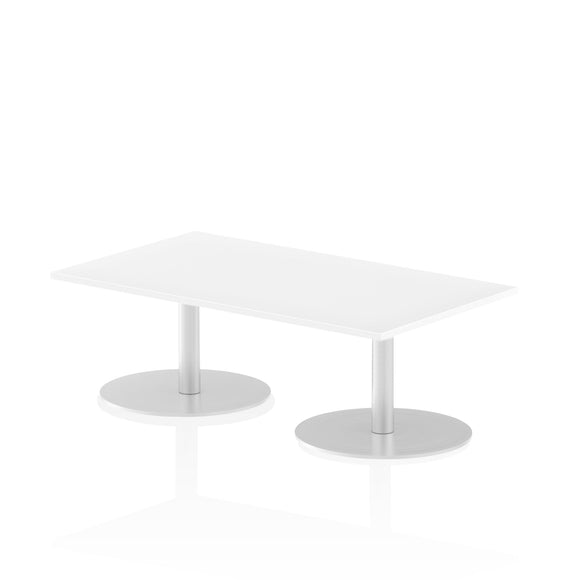 Italia 1400 x 800mm Poseur Rectangular Table White Top 475mm High Leg