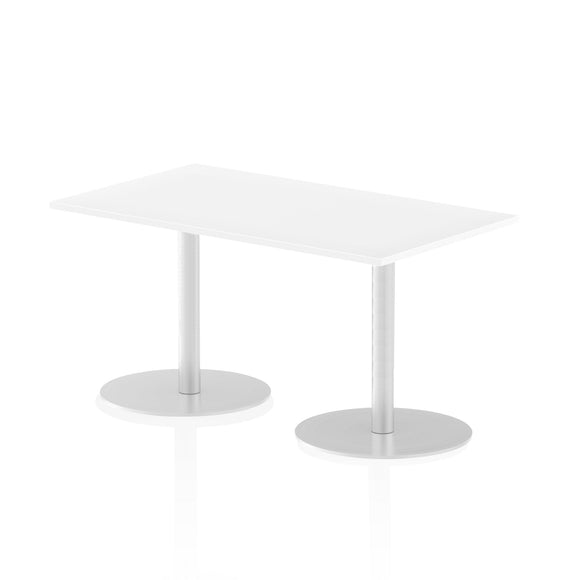 Italia 1400 x 800mm Poseur Rectangular Table White Top 725mm High Leg