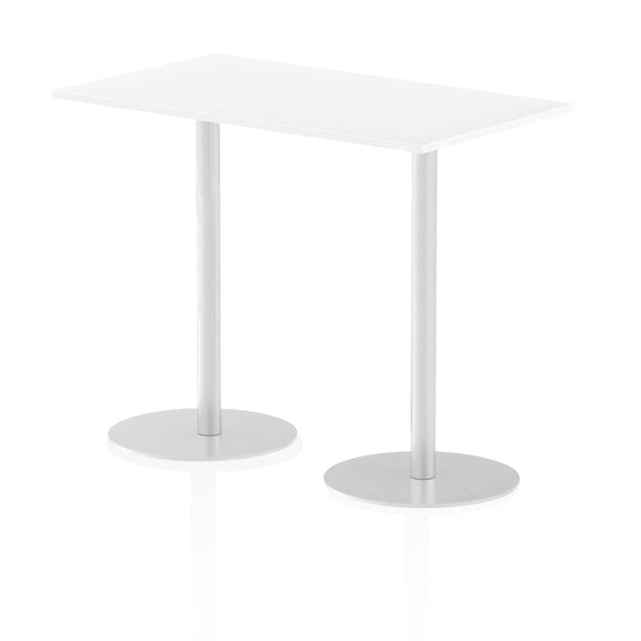 Italia 1400 x 800mm Poseur Rectangular Table White Top 1145mm High Leg