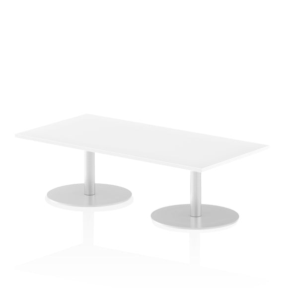 Italia 1600 x 800mm Poseur Rectangular Table White Top 475mm High Leg