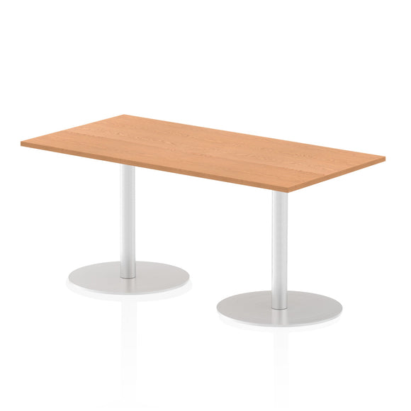 Italia 1600 x 800mm Poseur Rectangular Table Oak Top 725mm High Leg