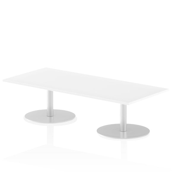 Italia 1800 x 800mm Poseur Rectangular Table White Top 475mm High Leg