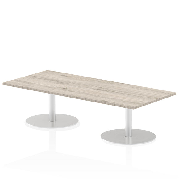 Italia 1800 x 800mm Poseur Rectangular Table Grey Oak Top 475mm High Leg