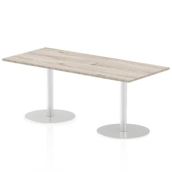 Italia 1800 x 800mm Poseur Rectangular Table Grey Oak Top 725mm High Leg