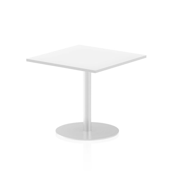 Italia 800mm Poseur Square Table White Top 725mm High Leg