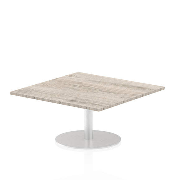 Italia 1000mm Poseur Square Table Grey Oak Top 475mm High Leg