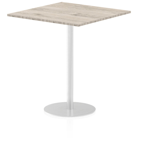 Italia 1000mm Poseur Square Table Grey Oak Top 1145mm High Leg