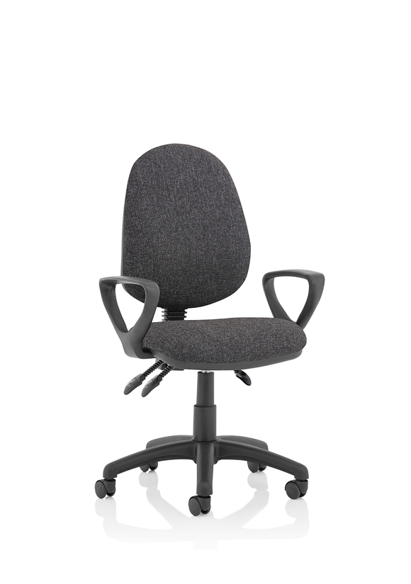 Eclipse Plus III Lever Task Operator Chair Charcoal With Loop Arms