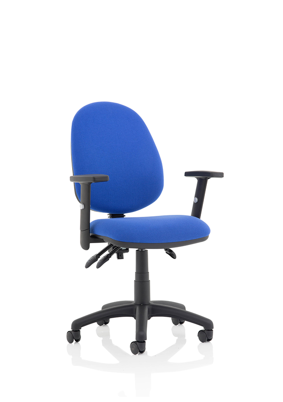 Eclipse Plus III Lever Task Operator Chair Blue With Height Adjustable Arms