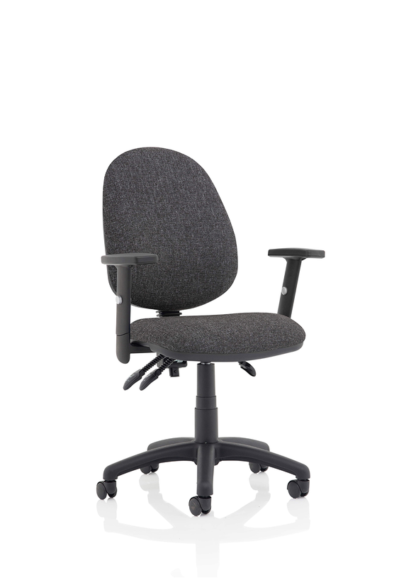 Eclipse Plus III Lever Task Operator Chair Charcoal With Height Adjustable Arms