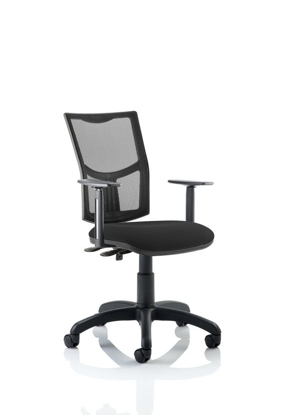 Eclipse Plus II Lever Task Operator Chair Mesh Back With Black Seat With Height Adjustable Arms