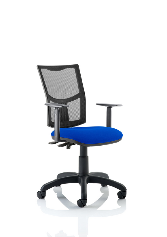 Eclipse Plus II Lever Task Operator Chair Mesh Back With Blue Seat With Height Adjustable Arms
