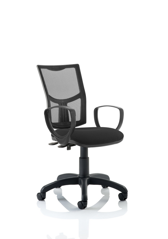 Eclipse Plus II Lever Task Operator Chair Mesh Back With Black Seat With loop Arms