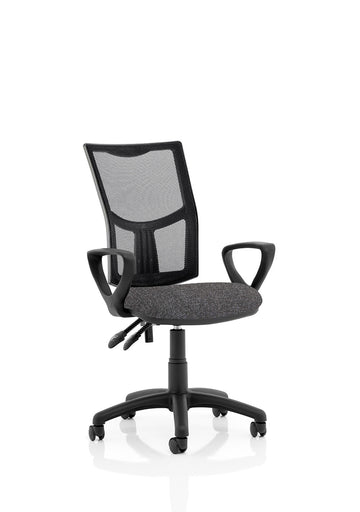 Eclipse Plus II Lever Task Operator Chair Mesh Back With Charcoal Seat With loop Arms With Hi Rise Draughtsman Kit
