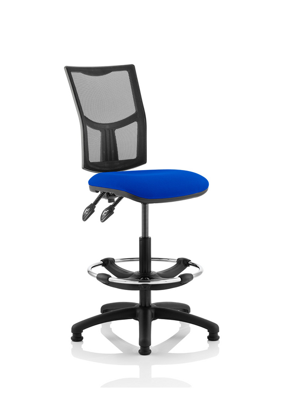 Eclipse Plus II Lever Task Operator Chair Mesh Back With Blue Seat With Hi Rise Draughtsman Kit
