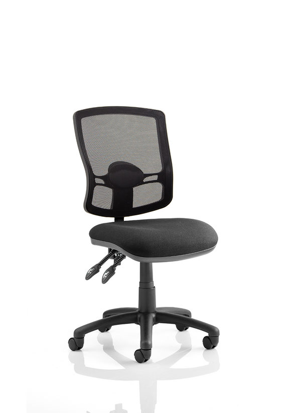 Eclipse Plus II Lever Task Operator Chair Mesh Back Deluxe With Bespoke Colour Seat With loop Arms in Tabasco Orange
