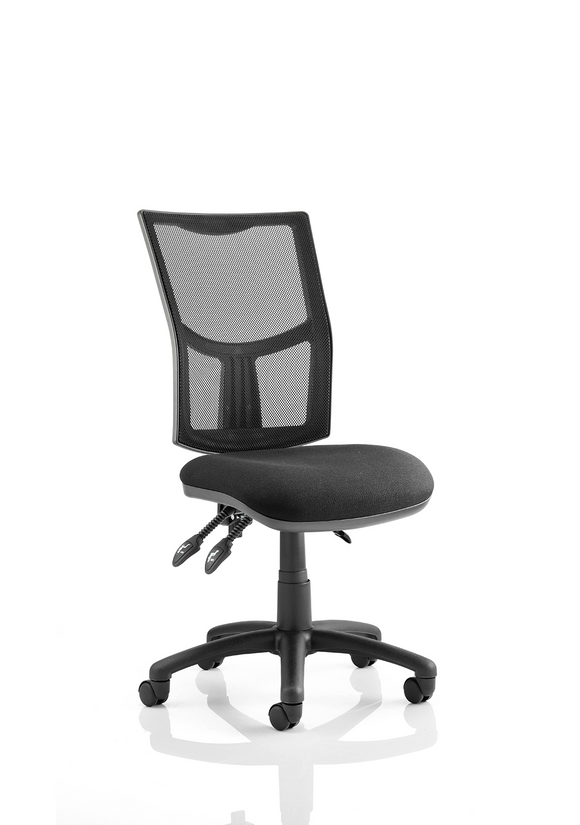 Eclipse Plus III Lever Task Operator Chair Mesh Back With Bespoke Colour Seat In Ginseng Chilli With Height Adjustable Arms