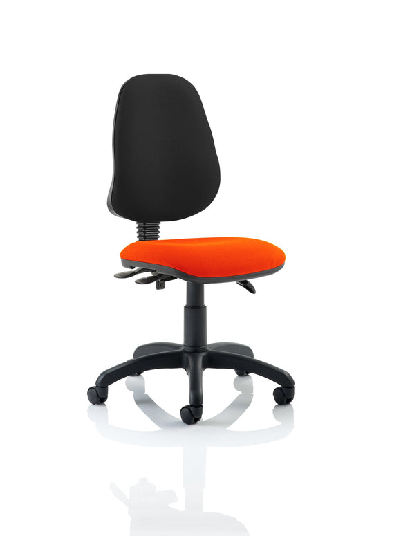 Eclipse Plus III Lever Task Operator Chair Bespoke Colour Seat Tabasco Orange