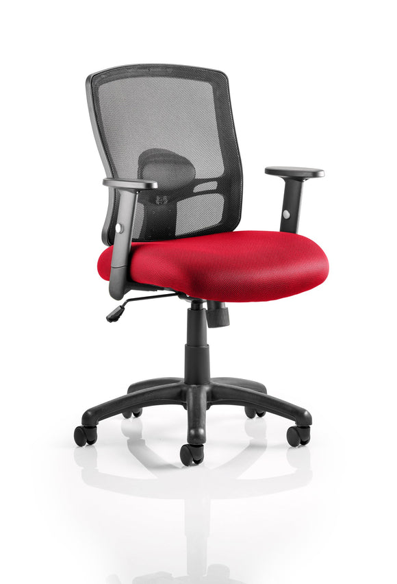 Eclipse Plus II Lever Task Operator Chair Mesh Back Deluxe With Blue Seat