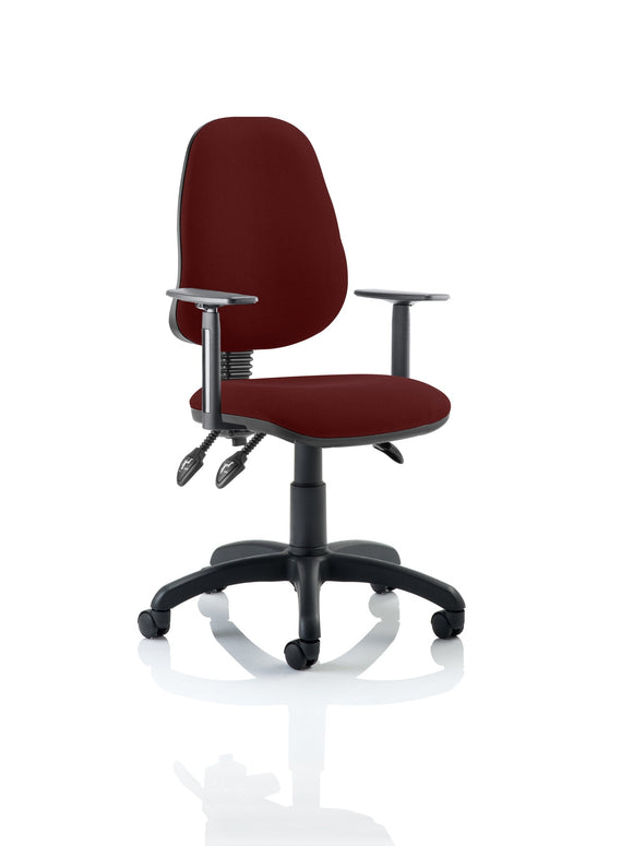 Eclipse Plus III Lever Task Operator Chair Bespoke With Height Adjustable Arms In ginseng Chilli