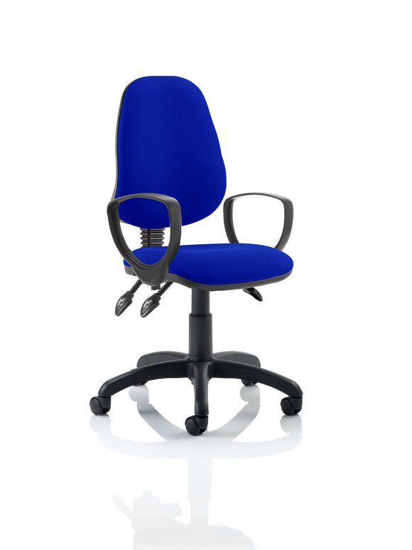 Eclipse Plus III Lever Task Operator Chair Bespoke With Loop Arms In Stevia Blue
