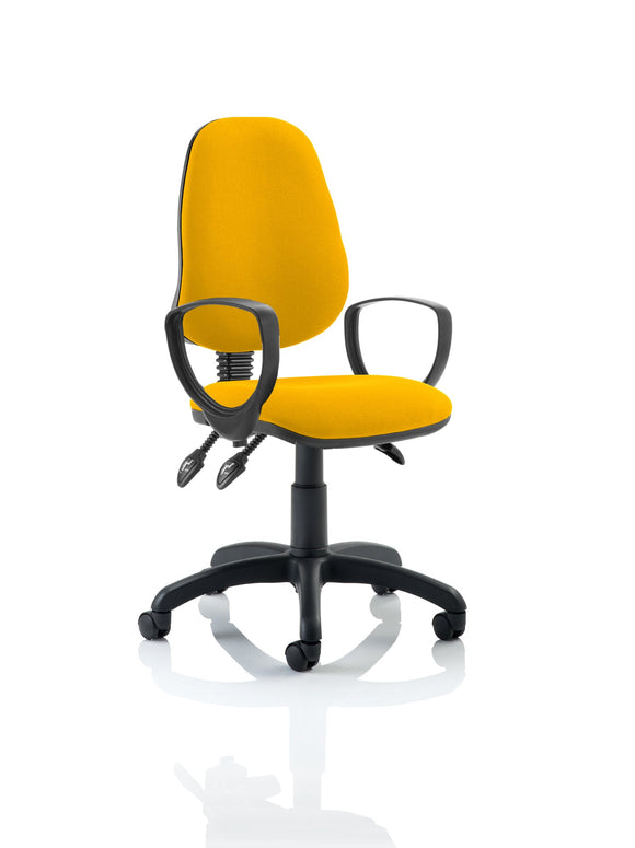 Eclipse Plus III Lever Task Operator Chair Bespoke With Loop Arms In Senna Yellow
