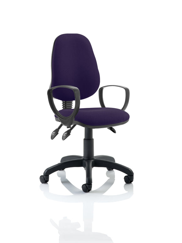 Eclipse Plus III Lever Task Operator Chair Bespoke With Loop Arms In Tansy Purple