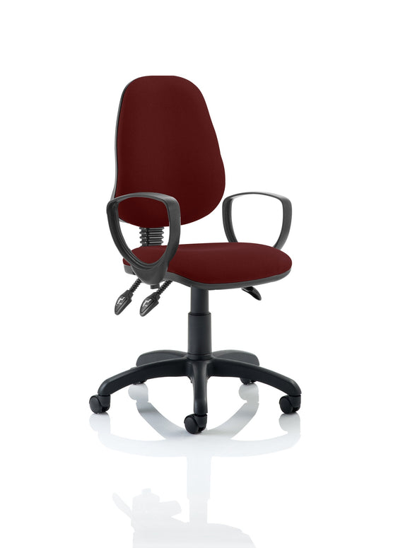 Eclipse Plus III Lever Task Operator Chair Bespoke With Loop Arms In ginseng Chilli