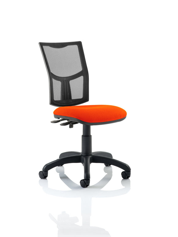 Eclipse Plus II Lever Task Operator Chair Mesh Back With Bespoke Colour Seat in Tabasco Orange
