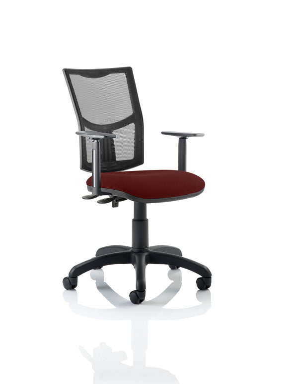Eclipse Plus II Lever Task Operator Chair Mesh Back With Bespoke Colour Seat in ginseng Chilli With Height Adjustable Arms