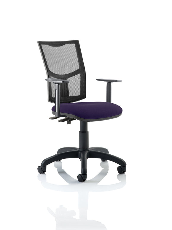 Eclipse Plus II Lever Task Operator Chair Mesh Back With Bespoke Colour Seat in Tansy Purple With Height Adjustable Arms