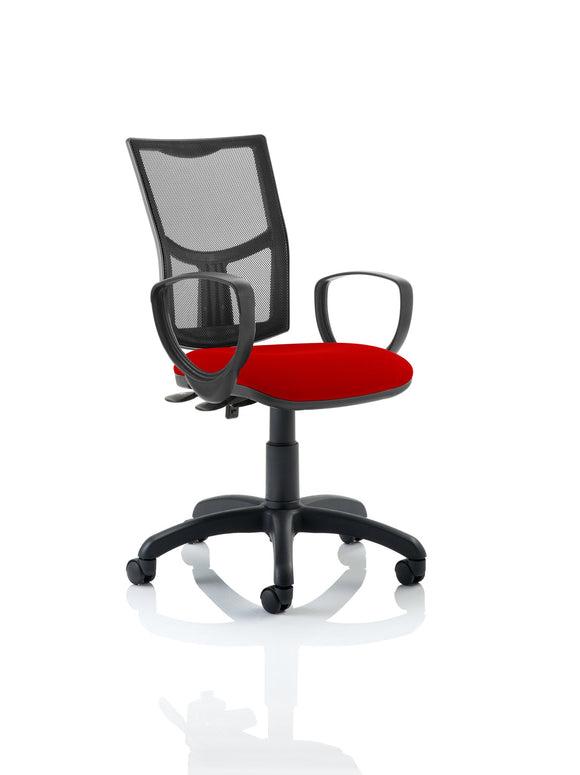 Eclipse Plus II Lever Task Operator Chair Mesh Back With Bespoke Colour Seat With loop Arms in Bergamot Cherry