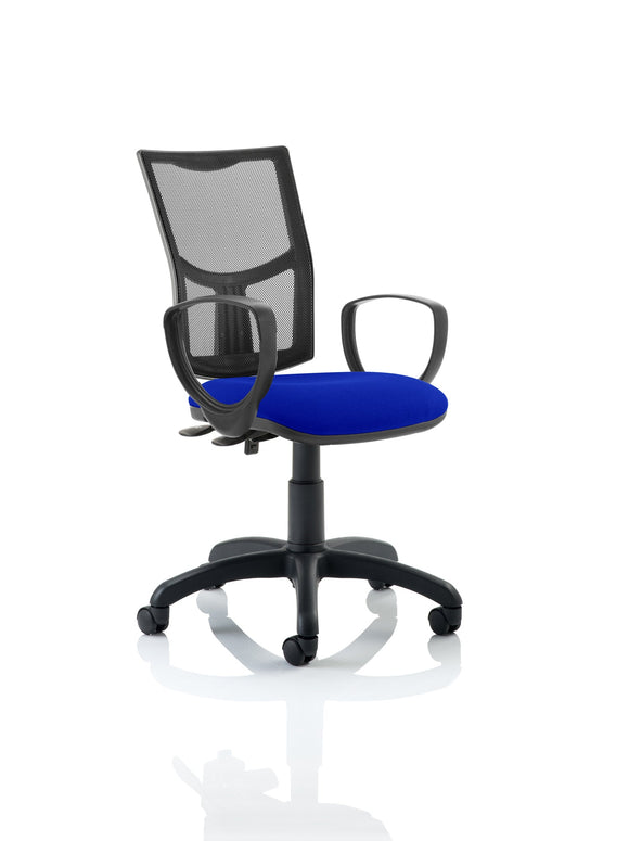 Eclipse Plus II Lever Task Operator Chair Mesh Back With Bespoke Colour Seat With loop Arms in Stevia Blue