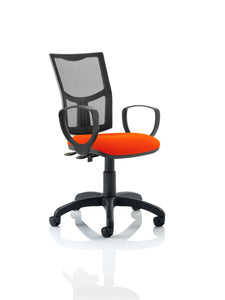 Eclipse Plus II Lever Task Operator Chair Mesh Back With Bespoke Colour Seat With loop Arms in Tabasco Orange