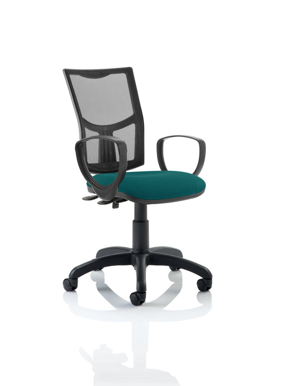Eclipse Plus II Lever Task Operator Chair Mesh Back With Bespoke Colour Seat With loop Arms in Maringa Teal