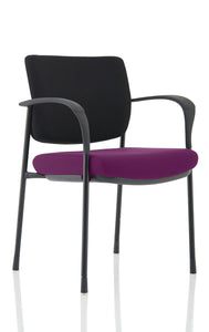 Brunswick Deluxe Black Fabric Back Black Frame Bespoke Colour Seat Tansy Purple With Arms