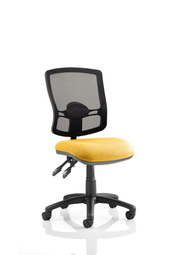 Eclipse Plus II Lever Task Operator Chair Mesh Back Deluxe With Bespoke Colour Seat in Senna Yellow