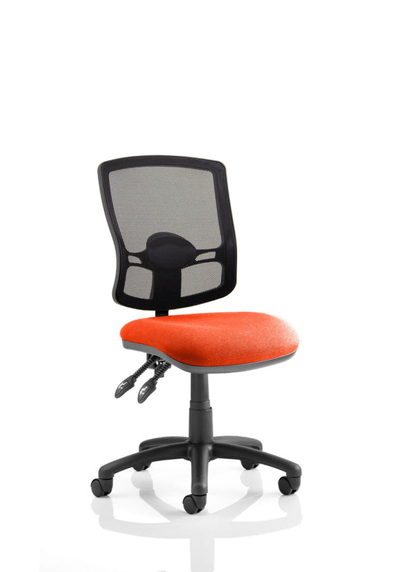 Eclipse Plus II Lever Task Operator Chair Mesh Back Deluxe With Bespoke Colour Seat in Tabasco Orange