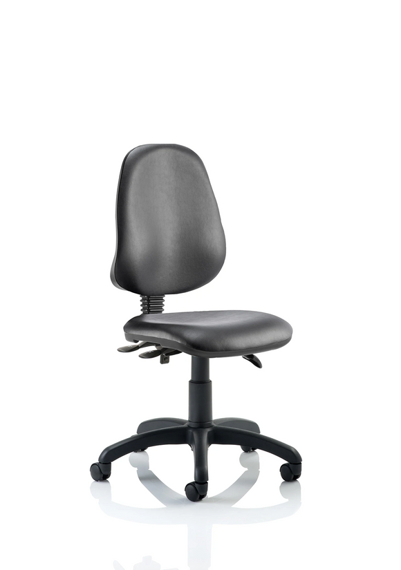 Eclipse Plus III Lever Task Operator Chair Black Bonded Leather Without Arms