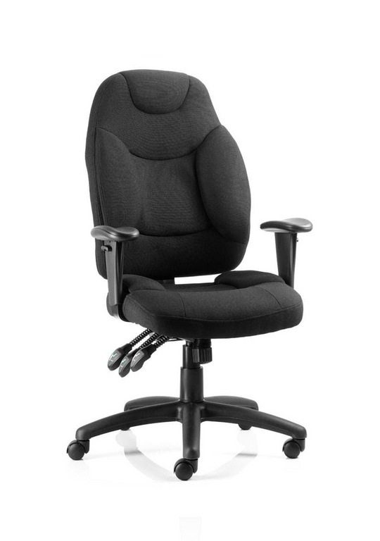 Galaxy Task Operator Chair Black Leather With Arms