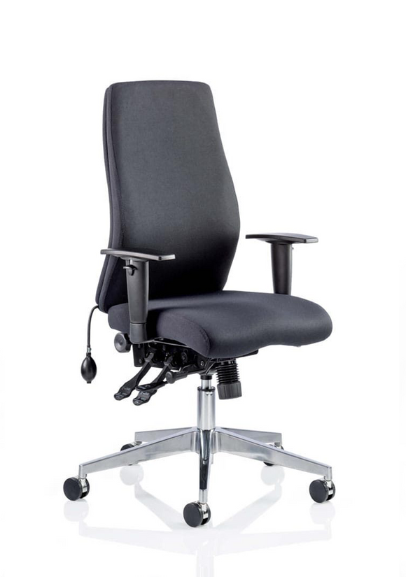 Onyx Ergo Posture Chair Black Fabric Without Headrest With Arms