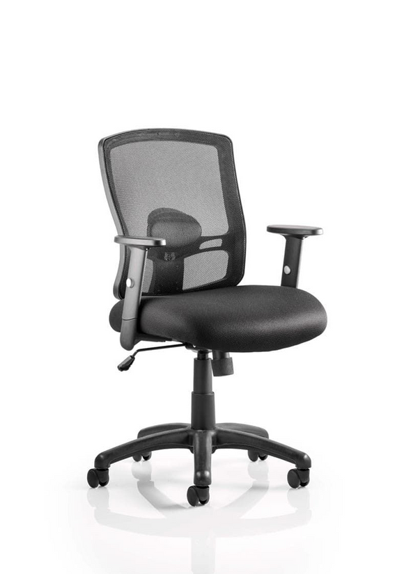 Eclipse Plus II Lever Task Operator Chair Mesh Back Deluxe With Black Seat With loop Arms