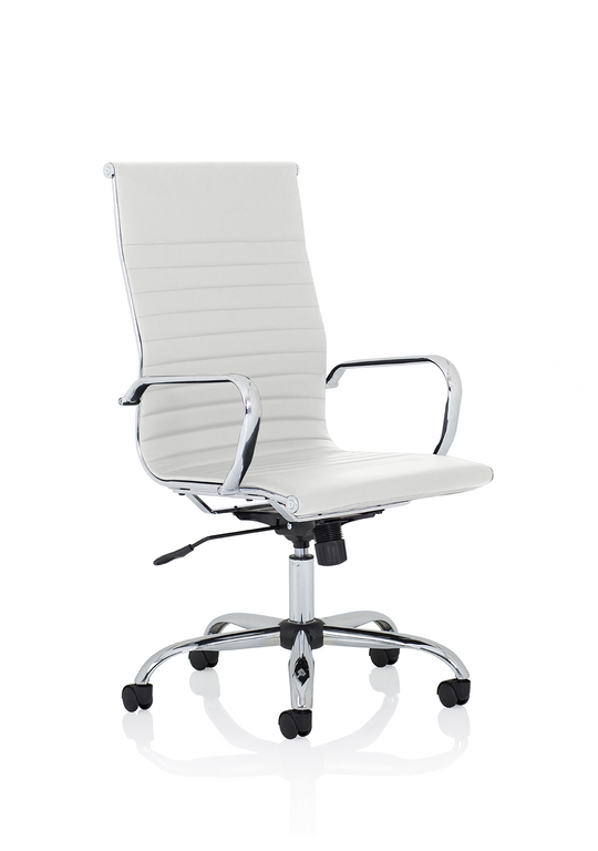Nola Medium Back White Soft Bonded Leather Executive Chair